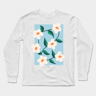 narissus white lily flower illustration Long Sleeve T-Shirt